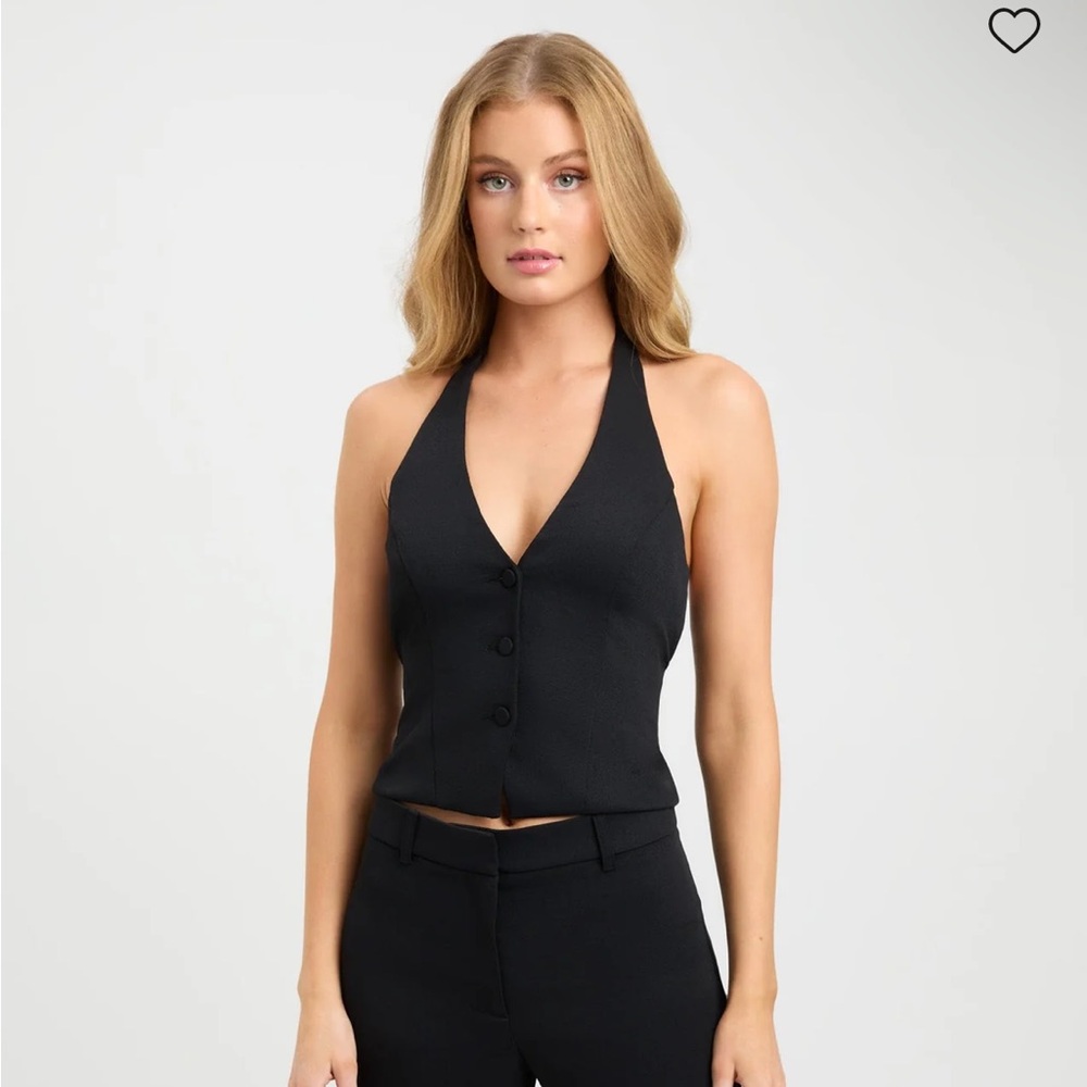 Kookai Black Halter Oyster Top